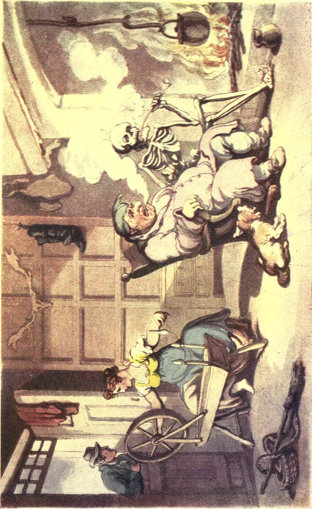 An illustration from The english dance of death, from the designs of Thomas Rowlandson. With metrical illus. by the author of "Doctor Syntaz", 1903, leaf 73