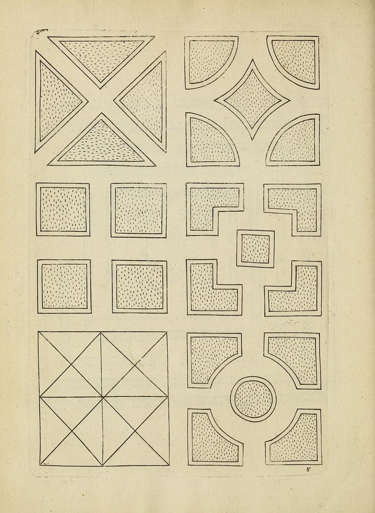 An illustration from The English gardner, or, A sure guide to young planters & gardeners : in three parts. I. Shewing the way and order of planting and raising all sorts of stocks, fruit-trees, and shrubs ... II. How to order the kitchin-garden, for all sorts of herbs, roots, and sallads. III. The ordering of the garden of pleasure ..., 1688, leaf 166