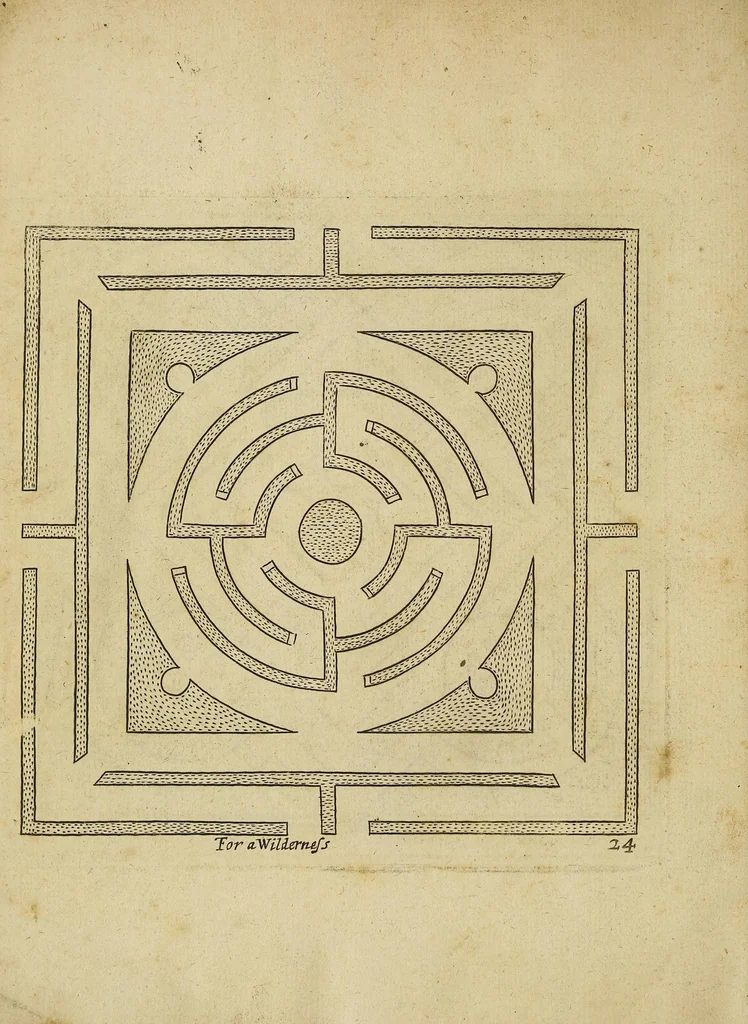 An illustration from The English gardner, or, A sure guide to young planters & gardeners : in three parts. I. Shewing the way and order of planting and raising all sorts of stocks, fruit-trees, and shrubs ... II. How to order the kitchin-garden, for all sorts of herbs, roots, and sallads. III. The ordering of the garden of pleasure ..., 1688, leaf 204