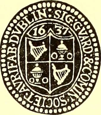 An illustration from English goldsmiths and their marks, a history of the goldsmiths and plate workers of England, Scotland, and Ireland; with over thirteen thousand marks reproduced in facsimile from authentic examples of plate and tables of date-letters and other hall-marks used in the assay offices of the United kingdom, 1921, leaf 590