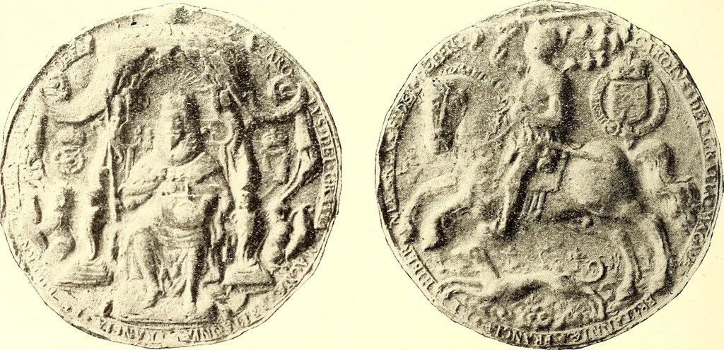 An illustration from English goldsmiths and their marks, a history of the goldsmiths and plate workers of England, Scotland, and Ireland; with over thirteen thousand marks reproduced in facsimile from authentic examples of plate and tables of date-letters and other hall-marks used in the assay offices of the United kingdom, 1921, leaf 599