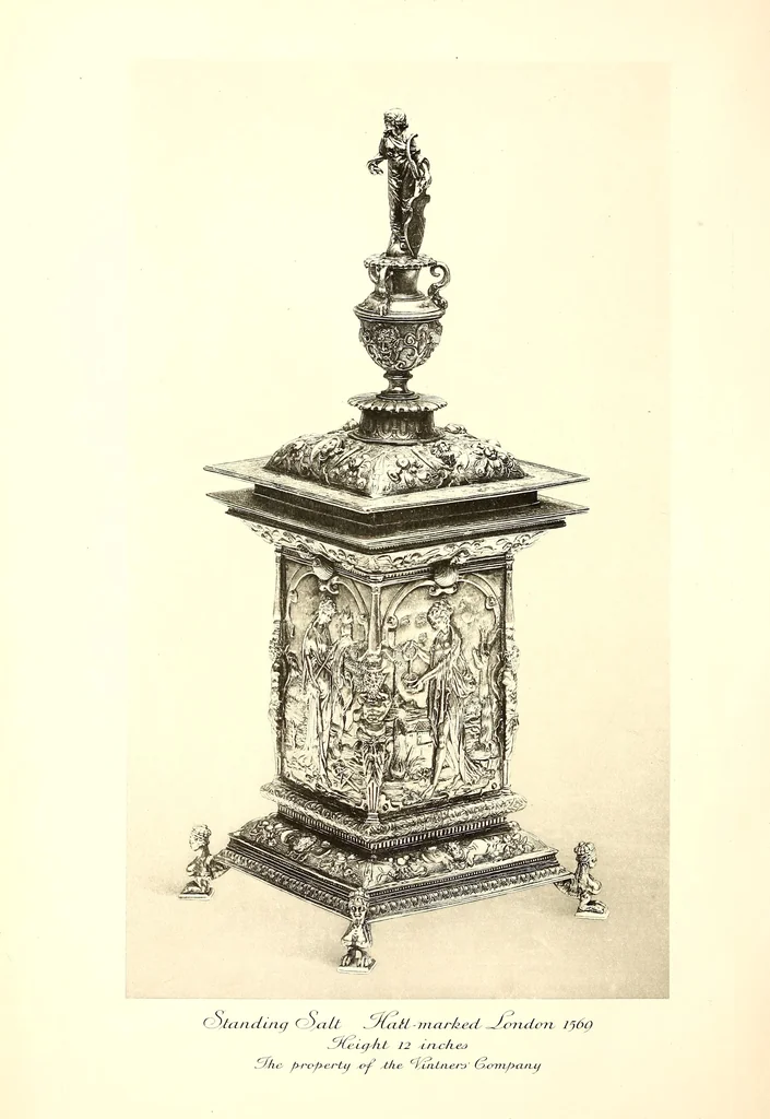 An illustration from English goldsmiths and their marks, a history of the goldsmiths and plate workers of England, Scotland, and Ireland; with over thirteen thousand marks reproduced in facsimile from authentic examples of plate and tables of date-letters and other hall-marks used in the assay offices of the United kingdom, 1921, leaf 9