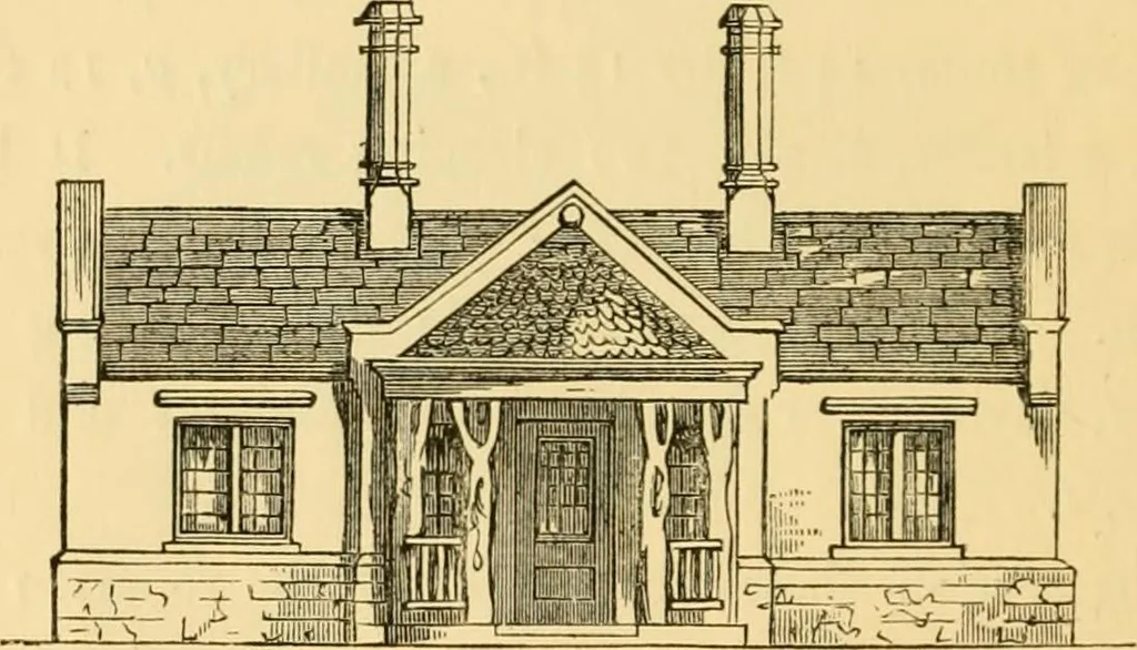 An illustration from The Englishman's house, from a cottage to a mansion. A practical guide to members of building societies, and all interested in selecting or building a house, 1871, leaf 108