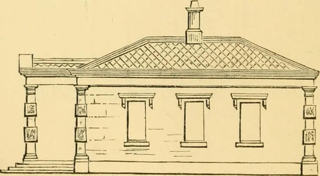 An illustration from The Englishman's house, from a cottage to a mansion. A practical guide to members of building societies, and all interested in selecting or building a house, 1871, leaf 134