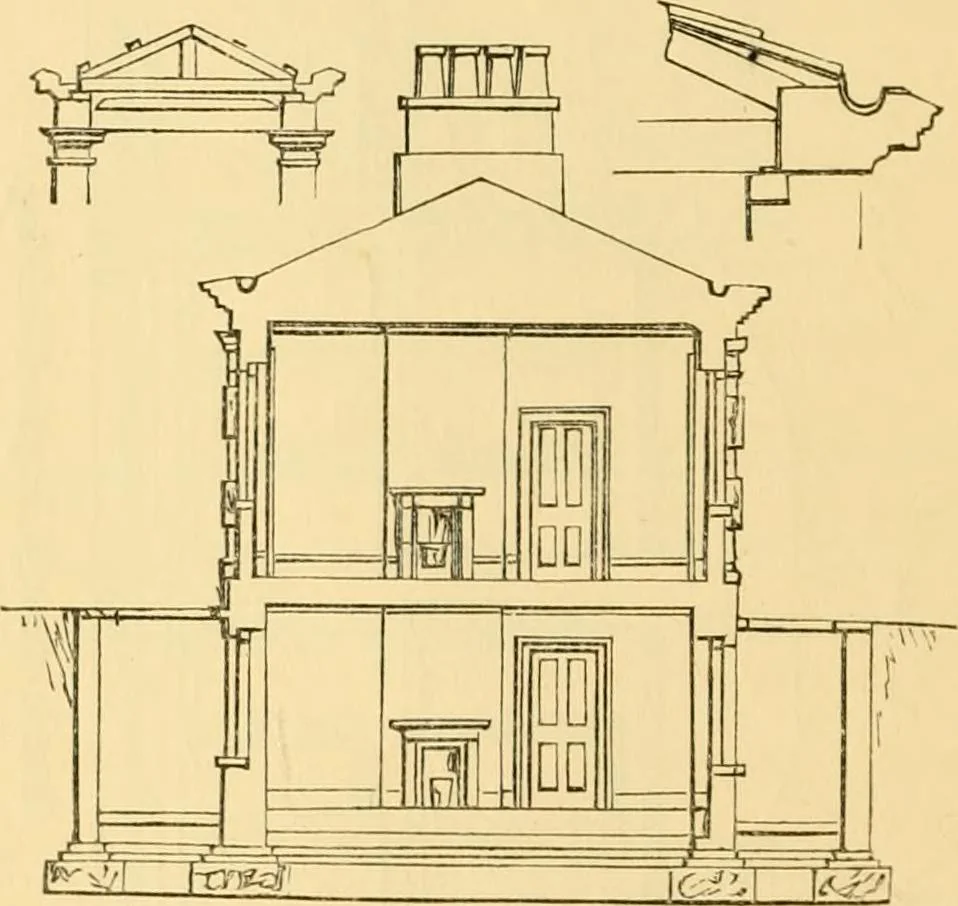 An illustration from The Englishman's house, from a cottage to a mansion. A practical guide to members of building societies, and all interested in selecting or building a house, 1871, leaf 136