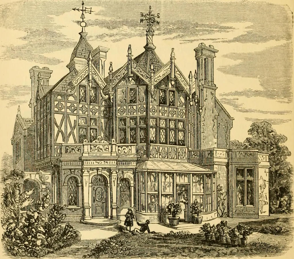 An illustration from The Englishman's house, from a cottage to a mansion. A practical guide to members of building societies, and all interested in selecting or building a house, 1871, leaf 168