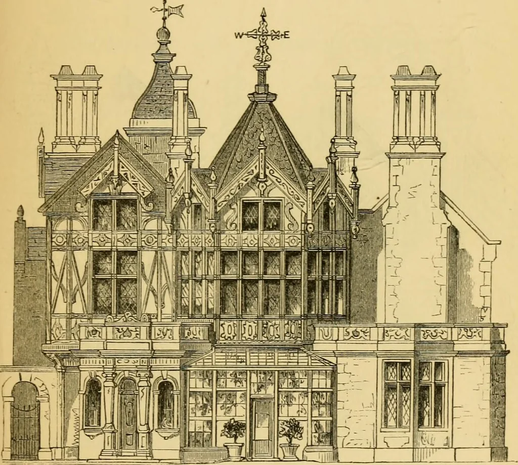 An illustration from The Englishman's house, from a cottage to a mansion. A practical guide to members of building societies, and all interested in selecting or building a house, 1871, leaf 175