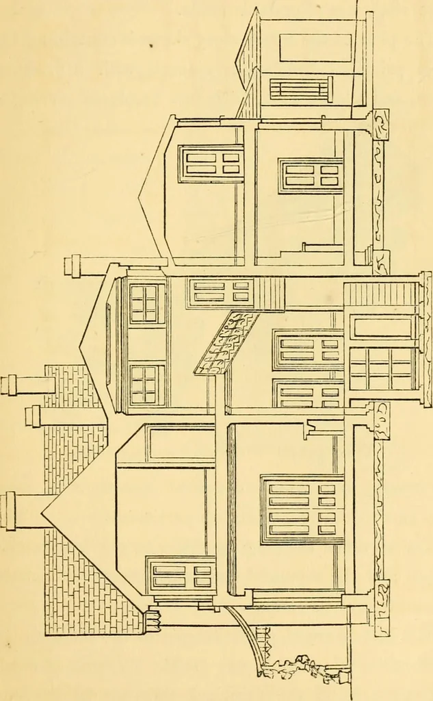 An illustration from The Englishman's house, from a cottage to a mansion. A practical guide to members of building societies, and all interested in selecting or building a house, 1871, leaf 191