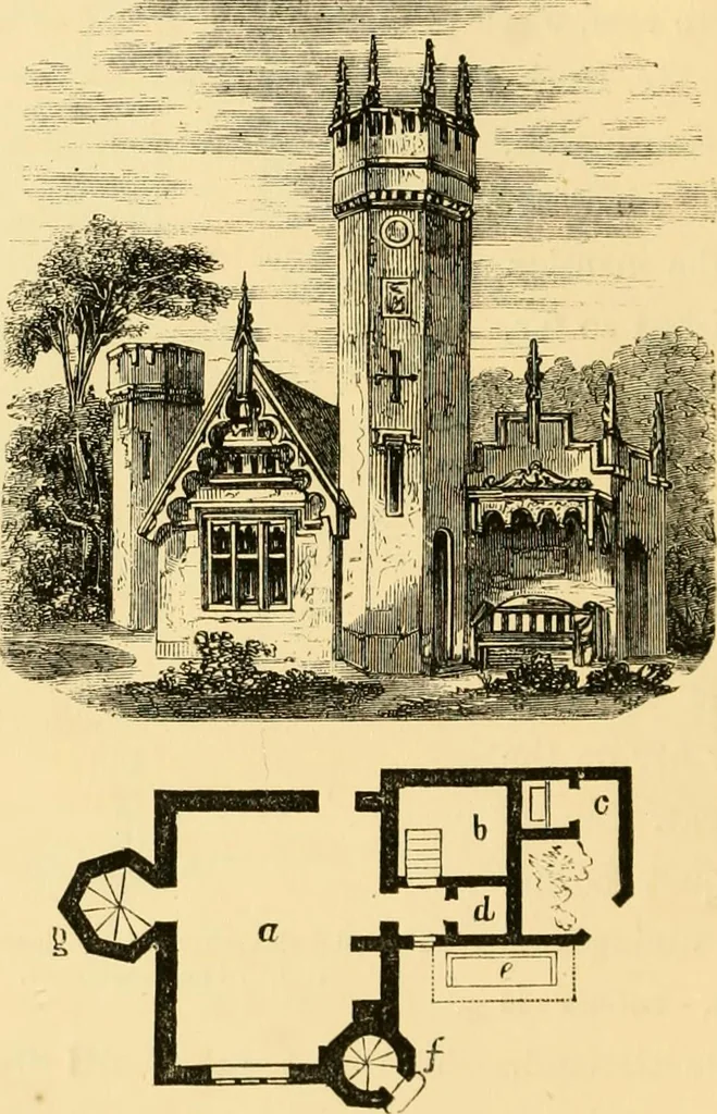 An illustration from The Englishman's house, from a cottage to a mansion. A practical guide to members of building societies, and all interested in selecting or building a house, 1871, leaf 194