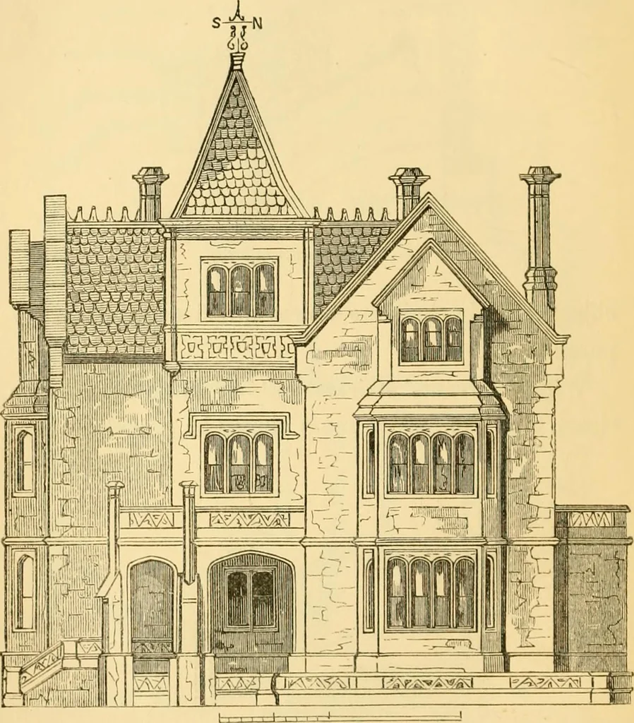 An illustration from The Englishman's house, from a cottage to a mansion. A practical guide to members of building societies, and all interested in selecting or building a house, 1871, leaf 204
