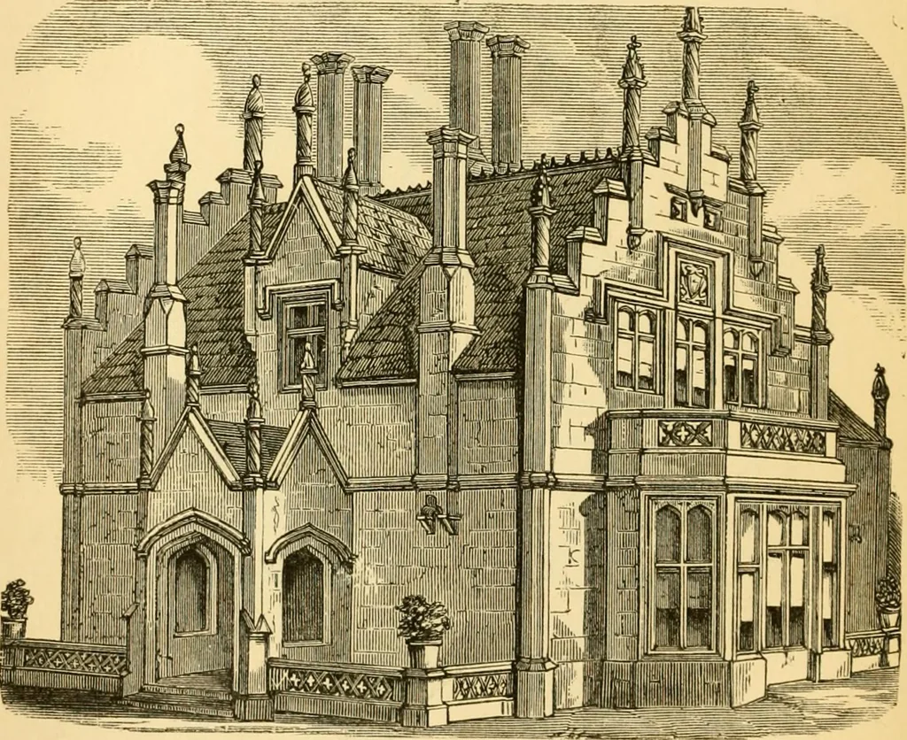 An illustration from The Englishman's house, from a cottage to a mansion. A practical guide to members of building societies, and all interested in selecting or building a house, 1871, leaf 228