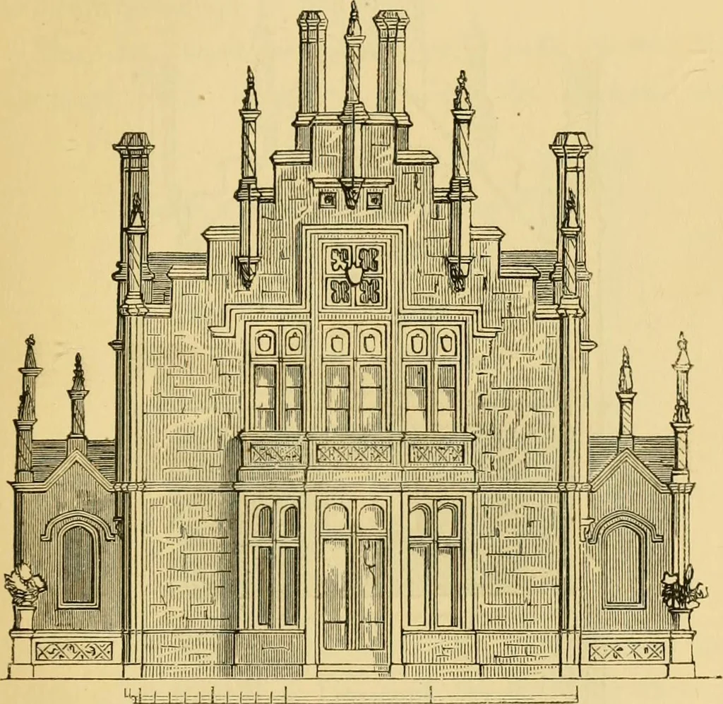 An illustration from The Englishman's house, from a cottage to a mansion. A practical guide to members of building societies, and all interested in selecting or building a house, 1871, leaf 233