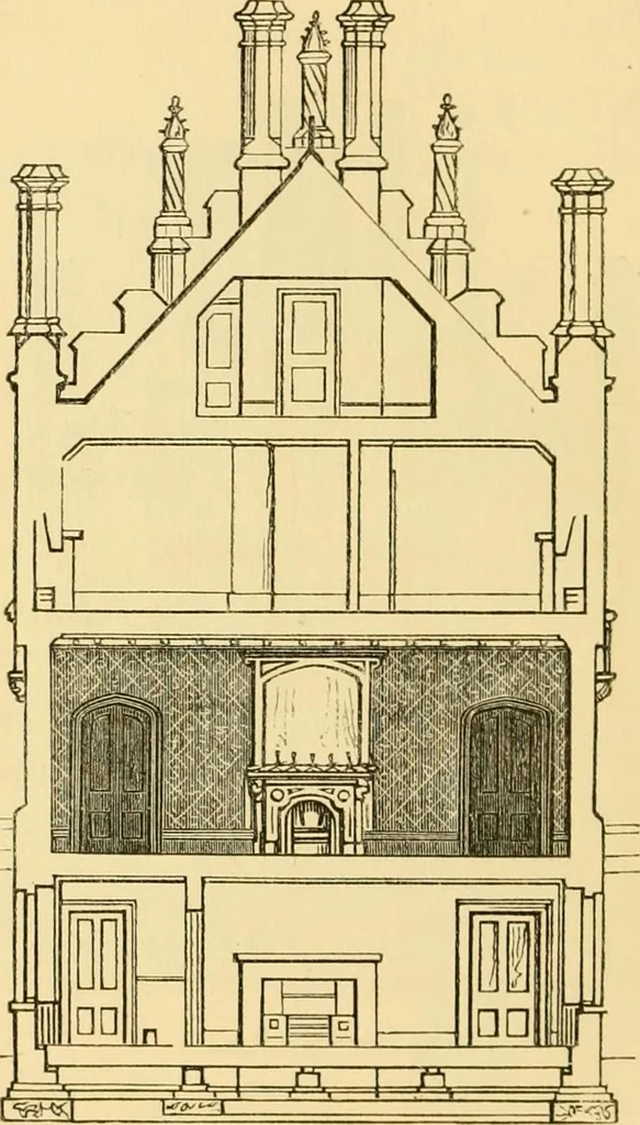 An illustration from The Englishman's house, from a cottage to a mansion. A practical guide to members of building societies, and all interested in selecting or building a house, 1871, leaf 234