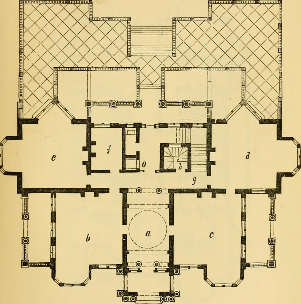 An illustration from The Englishman's house, from a cottage to a mansion. A practical guide to members of building societies, and all interested in selecting or building a house, 1871, leaf 243