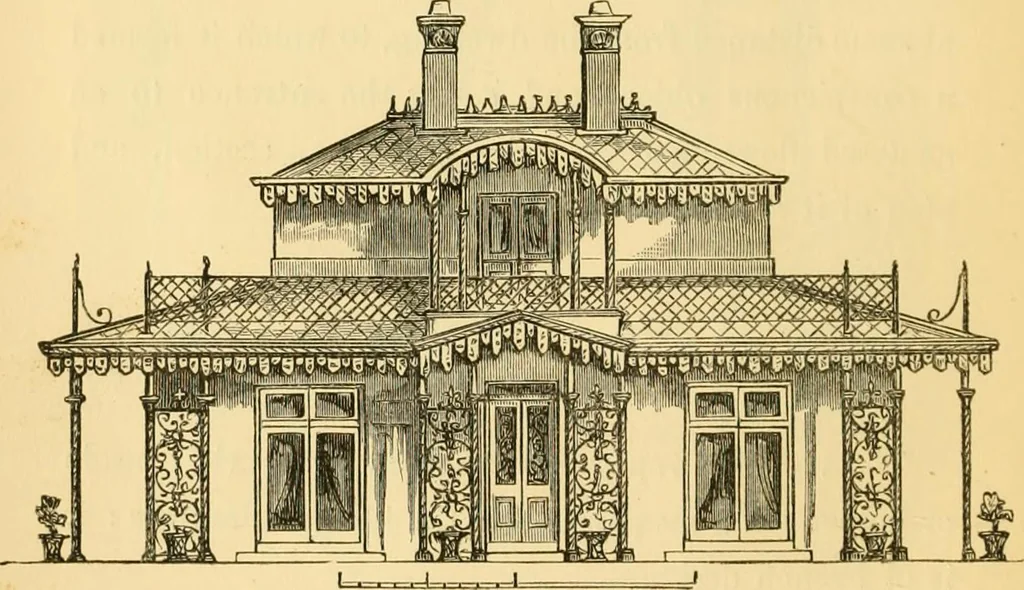 An illustration from The Englishman's house, from a cottage to a mansion. A practical guide to members of building societies, and all interested in selecting or building a house, 1871, leaf 274