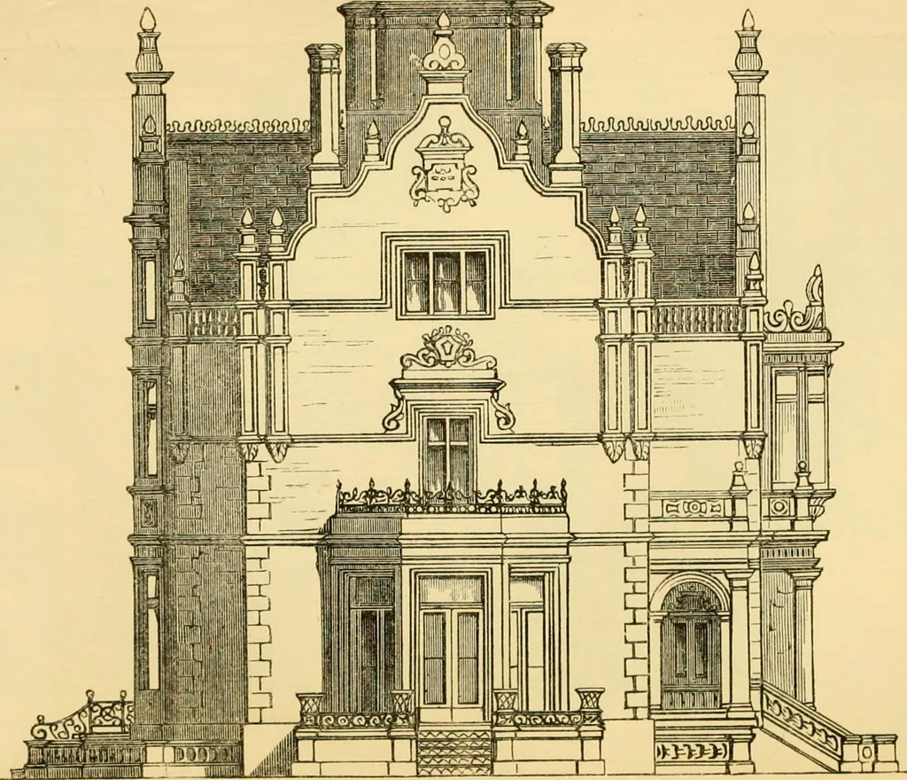An illustration from The Englishman's house, from a cottage to a mansion. A practical guide to members of building societies, and all interested in selecting or building a house, 1871, leaf 302
