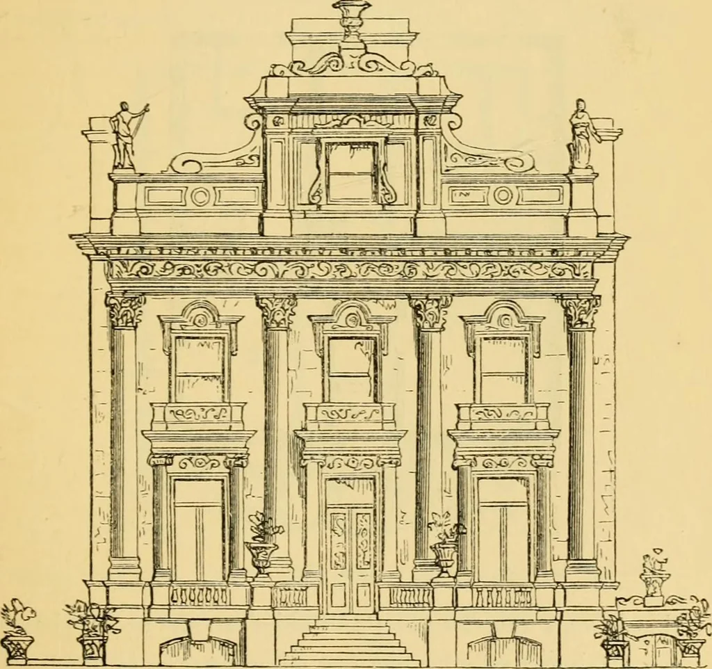 An illustration from The Englishman's house, from a cottage to a mansion. A practical guide to members of building societies, and all interested in selecting or building a house, 1871, leaf 379