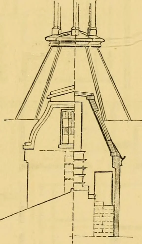 An illustration from The Englishman's house, from a cottage to a mansion. A practical guide to members of building societies, and all interested in selecting or building a house, 1871, leaf 497