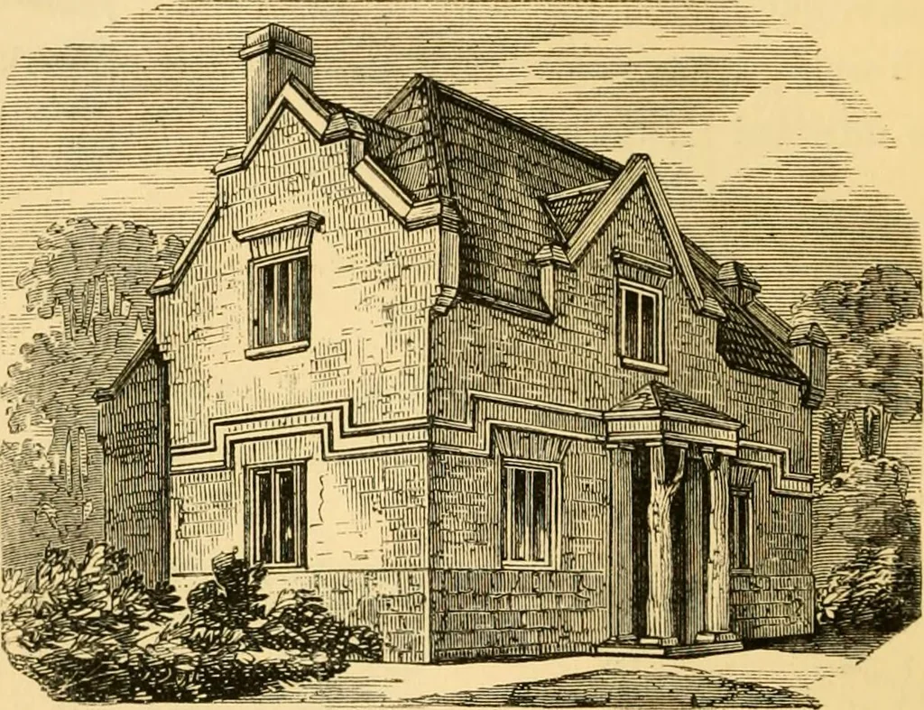 An illustration from The Englishman's house, from a cottage to a mansion. A practical guide to members of building societies, and all interested in selecting or building a house, 1871, leaf 62