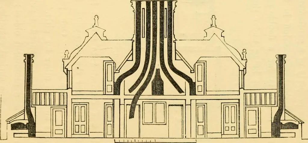 An illustration from The Englishman's house, from a cottage to a mansion. A practical guide to members of building societies, and all interested in selecting or building a house, 1871, leaf 78