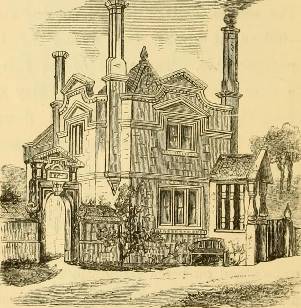 An illustration from The Englishman's house, from a cottage to a mansion. A practical guide to members of building societies, and all interested in selecting or building a house, 1871, leaf 84