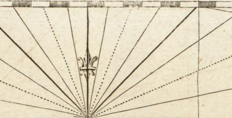 An illustration from The English pilot. [cartographic material] : The fourth book. Describing The West-India navigation, from Hudson's Bay to the River Amazones. Particularly delineating The Sea Coasts, Capes, Headlands, Rivers, Bays, Roads, Havens, Harbours, Streights, Rocks, Sands, Shoals, Banks, Depths of Water, and Anchorage, with all the Islands therein, as Jamaica, Cuba, Hispaniola, Barbadoes, Antigua, Bermudas, Porto Rico, and the rest of the Caribbee and Bahama Islands. Also, A new Description of Newfoundland, New England, New York, East and West New- Jersey, Dellawar Bay, Virginia, Maryland, Carolina. showing, The Courses and Distances from one Place to another; the Ebbing and Flowing of the Sea, the Setting of the Tides and Currents, &c. With many other Things necessary to be known in Navigation., 1775, leaf 104