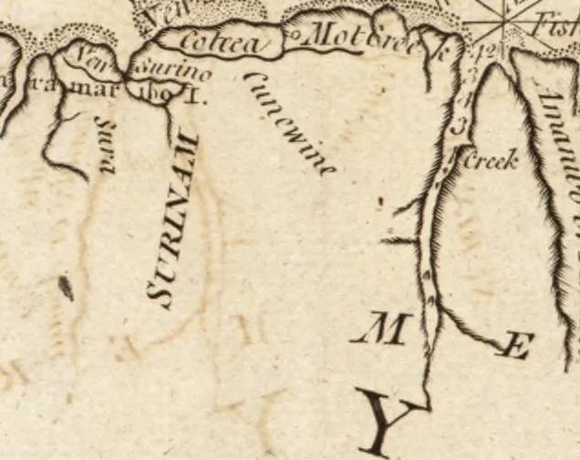 An illustration from The English pilot. [cartographic material] : The fourth book. Describing The West-India navigation, from Hudson's Bay to the River Amazones. Particularly delineating The Sea Coasts, Capes, Headlands, Rivers, Bays, Roads, Havens, Harbours, Streights, Rocks, Sands, Shoals, Banks, Depths of Water, and Anchorage, with all the Islands therein, as Jamaica, Cuba, Hispaniola, Barbadoes, Antigua, Bermudas, Porto Rico, and the rest of the Caribbee and Bahama Islands. Also, A new Description of Newfoundland, New England, New York, East and West New- Jersey, Dellawar Bay, Virginia, Maryland, Carolina. showing, The Courses and Distances from one Place to another; the Ebbing and Flowing of the Sea, the Setting of the Tides and Currents, &c. With many other Things necessary to be known in Navigation., 1775, leaf 104