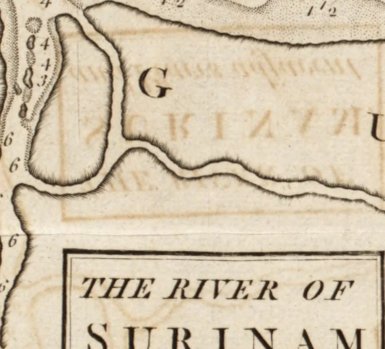 An illustration from The English pilot. [cartographic material] : The fourth book. Describing The West-India navigation, from Hudson's Bay to the River Amazones. Particularly delineating The Sea Coasts, Capes, Headlands, Rivers, Bays, Roads, Havens, Harbours, Streights, Rocks, Sands, Shoals, Banks, Depths of Water, and Anchorage, with all the Islands therein, as Jamaica, Cuba, Hispaniola, Barbadoes, Antigua, Bermudas, Porto Rico, and the rest of the Caribbee and Bahama Islands. Also, A new Description of Newfoundland, New England, New York, East and West New- Jersey, Dellawar Bay, Virginia, Maryland, Carolina. showing, The Courses and Distances from one Place to another; the Ebbing and Flowing of the Sea, the Setting of the Tides and Currents, &c. With many other Things necessary to be known in Navigation., 1775, leaf 104