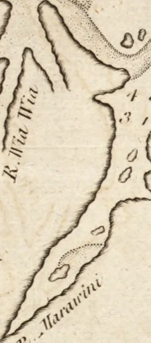 An illustration from The English pilot. [cartographic material] : The fourth book. Describing The West-India navigation, from Hudson's Bay to the River Amazones. Particularly delineating The Sea Coasts, Capes, Headlands, Rivers, Bays, Roads, Havens, Harbours, Streights, Rocks, Sands, Shoals, Banks, Depths of Water, and Anchorage, with all the Islands therein, as Jamaica, Cuba, Hispaniola, Barbadoes, Antigua, Bermudas, Porto Rico, and the rest of the Caribbee and Bahama Islands. Also, A new Description of Newfoundland, New England, New York, East and West New- Jersey, Dellawar Bay, Virginia, Maryland, Carolina. showing, The Courses and Distances from one Place to another; the Ebbing and Flowing of the Sea, the Setting of the Tides and Currents, &c. With many other Things necessary to be known in Navigation., 1775, leaf 104