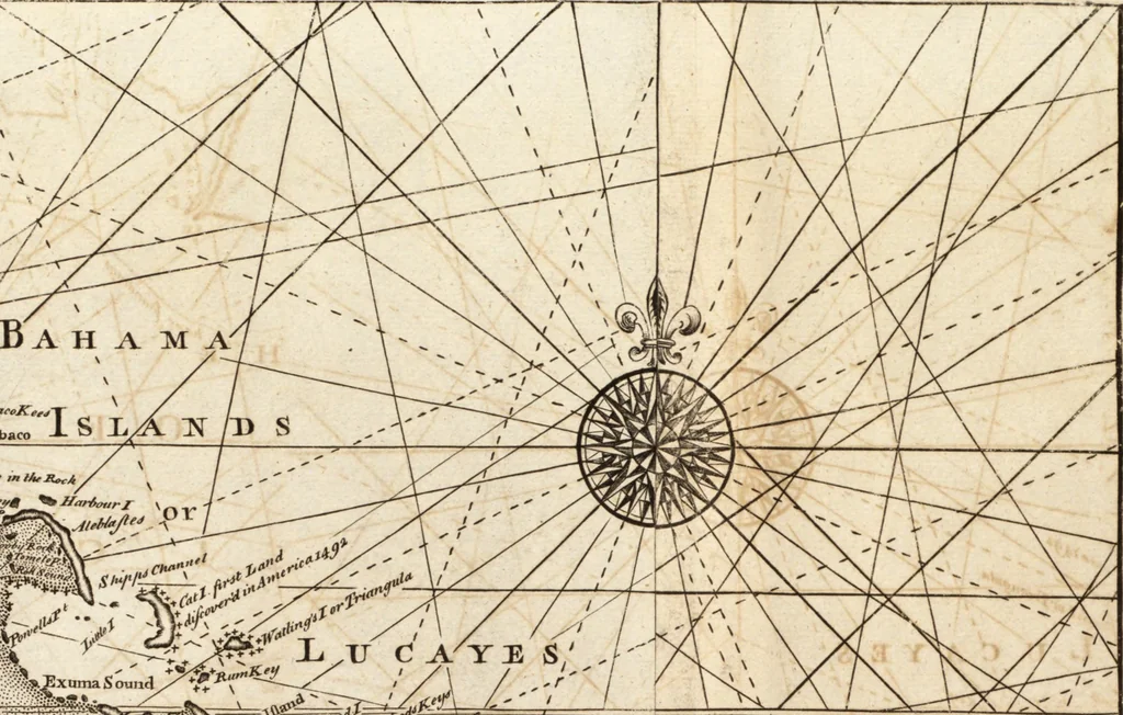 An illustration from The English pilot. [cartographic material] : The fourth book. Describing The West-India navigation, from Hudson's Bay to the River Amazones. Particularly delineating The Sea Coasts, Capes, Headlands, Rivers, Bays, Roads, Havens, Harbours, Streights, Rocks, Sands, Shoals, Banks, Depths of Water, and Anchorage, with all the Islands therein, as Jamaica, Cuba, Hispaniola, Barbadoes, Antigua, Bermudas, Porto Rico, and the rest of the Caribbee and Bahama Islands. Also, A new Description of Newfoundland, New England, New York, East and West New- Jersey, Dellawar Bay, Virginia, Maryland, Carolina. showing, The Courses and Distances from one Place to another; the Ebbing and Flowing of the Sea, the Setting of the Tides and Currents, &c. With many other Things necessary to be known in Navigation., 1775, leaf 106