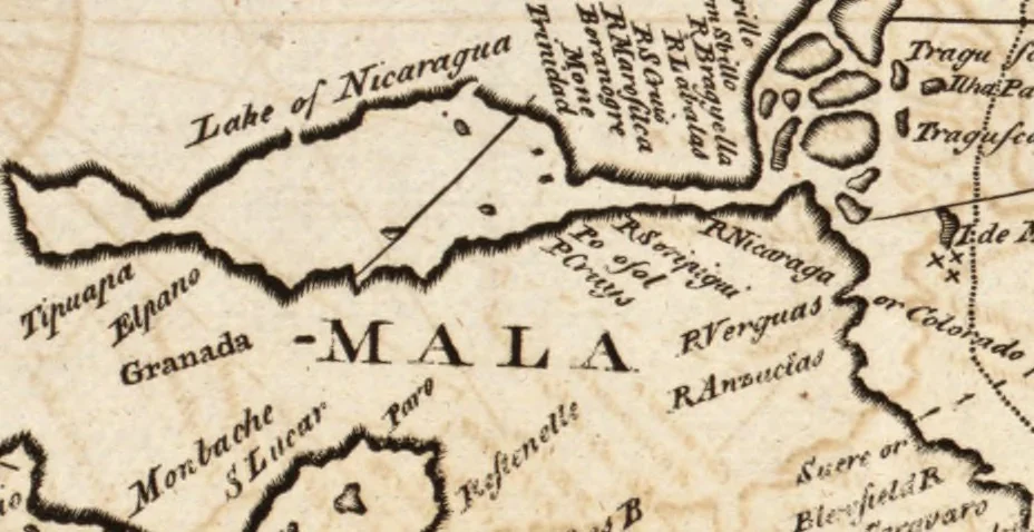 An illustration from The English pilot. [cartographic material] : The fourth book. Describing The West-India navigation, from Hudson's Bay to the River Amazones. Particularly delineating The Sea Coasts, Capes, Headlands, Rivers, Bays, Roads, Havens, Harbours, Streights, Rocks, Sands, Shoals, Banks, Depths of Water, and Anchorage, with all the Islands therein, as Jamaica, Cuba, Hispaniola, Barbadoes, Antigua, Bermudas, Porto Rico, and the rest of the Caribbee and Bahama Islands. Also, A new Description of Newfoundland, New England, New York, East and West New- Jersey, Dellawar Bay, Virginia, Maryland, Carolina. showing, The Courses and Distances from one Place to another; the Ebbing and Flowing of the Sea, the Setting of the Tides and Currents, &c. With many other Things necessary to be known in Navigation., 1775, leaf 106