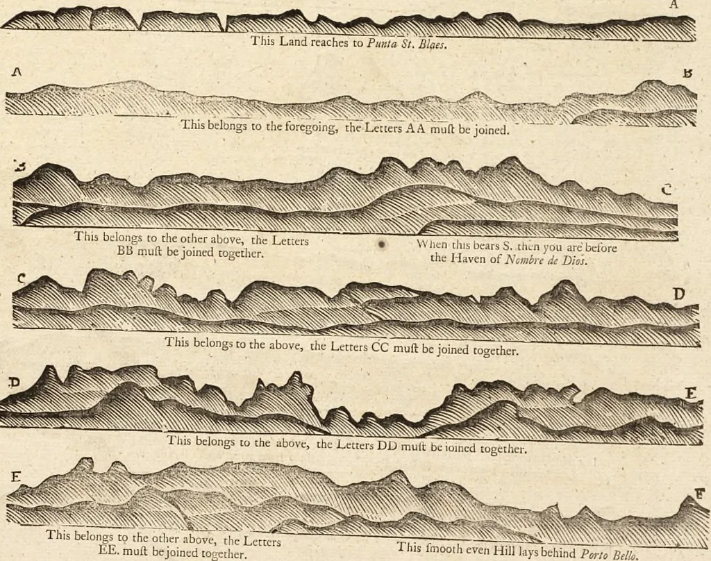 An illustration from The English pilot. [cartographic material] : The fourth book. Describing The West-India navigation, from Hudson's Bay to the River Amazones. Particularly delineating The Sea Coasts, Capes, Headlands, Rivers, Bays, Roads, Havens, Harbours, Streights, Rocks, Sands, Shoals, Banks, Depths of Water, and Anchorage, with all the Islands therein, as Jamaica, Cuba, Hispaniola, Barbadoes, Antigua, Bermudas, Porto Rico, and the rest of the Caribbee and Bahama Islands. Also, A new Description of Newfoundland, New England, New York, East and West New- Jersey, Dellawar Bay, Virginia, Maryland, Carolina. showing, The Courses and Distances from one Place to another; the Ebbing and Flowing of the Sea, the Setting of the Tides and Currents, &c. With many other Things necessary to be known in Navigation., 1775, leaf 110