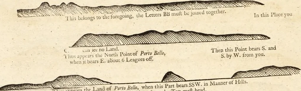 An illustration from The English pilot. [cartographic material] : The fourth book. Describing The West-India navigation, from Hudson's Bay to the River Amazones. Particularly delineating The Sea Coasts, Capes, Headlands, Rivers, Bays, Roads, Havens, Harbours, Streights, Rocks, Sands, Shoals, Banks, Depths of Water, and Anchorage, with all the Islands therein, as Jamaica, Cuba, Hispaniola, Barbadoes, Antigua, Bermudas, Porto Rico, and the rest of the Caribbee and Bahama Islands. Also, A new Description of Newfoundland, New England, New York, East and West New- Jersey, Dellawar Bay, Virginia, Maryland, Carolina. showing, The Courses and Distances from one Place to another; the Ebbing and Flowing of the Sea, the Setting of the Tides and Currents, &c. With many other Things necessary to be known in Navigation., 1775, leaf 111