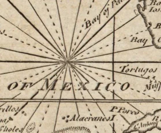 An illustration from The English pilot. [cartographic material] : The fourth book. Describing The West-India navigation, from Hudson's Bay to the River Amazones. Particularly delineating The Sea Coasts, Capes, Headlands, Rivers, Bays, Roads, Havens, Harbours, Streights, Rocks, Sands, Shoals, Banks, Depths of Water, and Anchorage, with all the Islands therein, as Jamaica, Cuba, Hispaniola, Barbadoes, Antigua, Bermudas, Porto Rico, and the rest of the Caribbee and Bahama Islands. Also, A new Description of Newfoundland, New England, New York, East and West New- Jersey, Dellawar Bay, Virginia, Maryland, Carolina. showing, The Courses and Distances from one Place to another; the Ebbing and Flowing of the Sea, the Setting of the Tides and Currents, &c. With many other Things necessary to be known in Navigation., 1775, leaf 18