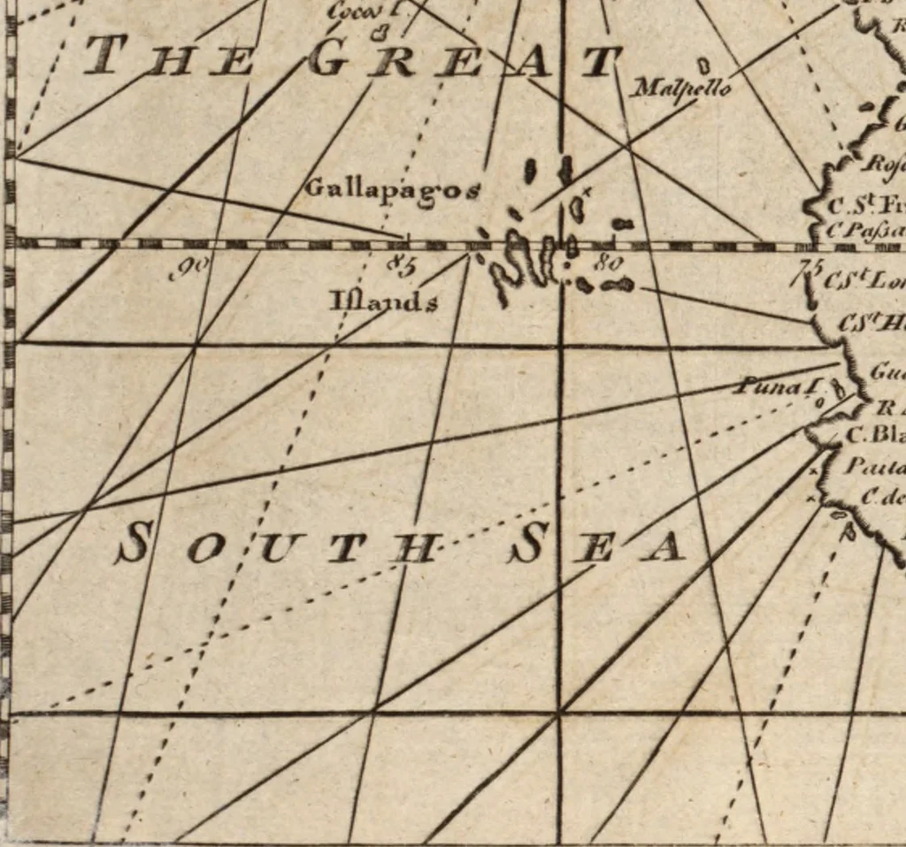 An illustration from The English pilot. [cartographic material] : The fourth book. Describing The West-India navigation, from Hudson's Bay to the River Amazones. Particularly delineating The Sea Coasts, Capes, Headlands, Rivers, Bays, Roads, Havens, Harbours, Streights, Rocks, Sands, Shoals, Banks, Depths of Water, and Anchorage, with all the Islands therein, as Jamaica, Cuba, Hispaniola, Barbadoes, Antigua, Bermudas, Porto Rico, and the rest of the Caribbee and Bahama Islands. Also, A new Description of Newfoundland, New England, New York, East and West New- Jersey, Dellawar Bay, Virginia, Maryland, Carolina. showing, The Courses and Distances from one Place to another; the Ebbing and Flowing of the Sea, the Setting of the Tides and Currents, &c. With many other Things necessary to be known in Navigation., 1775, leaf 18