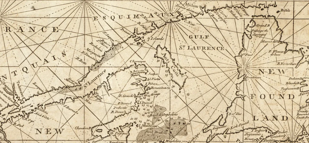 An illustration from The English pilot. [cartographic material] : The fourth book. Describing The West-India navigation, from Hudson's Bay to the River Amazones. Particularly delineating The Sea Coasts, Capes, Headlands, Rivers, Bays, Roads, Havens, Harbours, Streights, Rocks, Sands, Shoals, Banks, Depths of Water, and Anchorage, with all the Islands therein, as Jamaica, Cuba, Hispaniola, Barbadoes, Antigua, Bermudas, Porto Rico, and the rest of the Caribbee and Bahama Islands. Also, A new Description of Newfoundland, New England, New York, East and West New- Jersey, Dellawar Bay, Virginia, Maryland, Carolina. showing, The Courses and Distances from one Place to another; the Ebbing and Flowing of the Sea, the Setting of the Tides and Currents, &c. With many other Things necessary to be known in Navigation., 1775, leaf 20