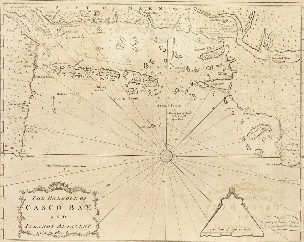 An illustration from The English pilot. [cartographic material] : The fourth book. Describing The West-India navigation, from Hudson's Bay to the River Amazones. Particularly delineating The Sea Coasts, Capes, Headlands, Rivers, Bays, Roads, Havens, Harbours, Streights, Rocks, Sands, Shoals, Banks, Depths of Water, and Anchorage, with all the Islands therein, as Jamaica, Cuba, Hispaniola, Barbadoes, Antigua, Bermudas, Porto Rico, and the rest of the Caribbee and Bahama Islands. Also, A new Description of Newfoundland, New England, New York, East and West New- Jersey, Dellawar Bay, Virginia, Maryland, Carolina. showing, The Courses and Distances from one Place to another; the Ebbing and Flowing of the Sea, the Setting of the Tides and Currents, &c. With many other Things necessary to be known in Navigation., 1775, leaf 26