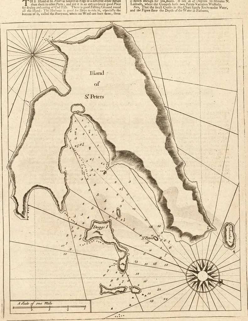An illustration from The English pilot. [cartographic material] : The fourth book. Describing The West-India navigation, from Hudson's Bay to the River Amazones. Particularly delineating The Sea Coasts, Capes, Headlands, Rivers, Bays, Roads, Havens, Harbours, Streights, Rocks, Sands, Shoals, Banks, Depths of Water, and Anchorage, with all the Islands therein, as Jamaica, Cuba, Hispaniola, Barbadoes, Antigua, Bermudas, Porto Rico, and the rest of the Caribbee and Bahama Islands. Also, A new Description of Newfoundland, New England, New York, East and West New- Jersey, Dellawar Bay, Virginia, Maryland, Carolina. showing, The Courses and Distances from one Place to another; the Ebbing and Flowing of the Sea, the Setting of the Tides and Currents, &c. With many other Things necessary to be known in Navigation., 1775, leaf 37