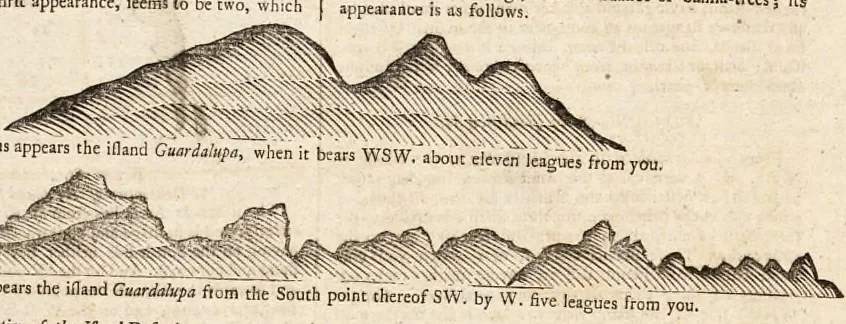 An illustration from The English pilot. [cartographic material] : The fourth book. Describing The West-India navigation, from Hudson's Bay to the River Amazones. Particularly delineating The Sea Coasts, Capes, Headlands, Rivers, Bays, Roads, Havens, Harbours, Streights, Rocks, Sands, Shoals, Banks, Depths of Water, and Anchorage, with all the Islands therein, as Jamaica, Cuba, Hispaniola, Barbadoes, Antigua, Bermudas, Porto Rico, and the rest of the Caribbee and Bahama Islands. Also, A new Description of Newfoundland, New England, New York, East and West New- Jersey, Dellawar Bay, Virginia, Maryland, Carolina. showing, The Courses and Distances from one Place to another; the Ebbing and Flowing of the Sea, the Setting of the Tides and Currents, &c. With many other Things necessary to be known in Navigation., 1775, leaf 57