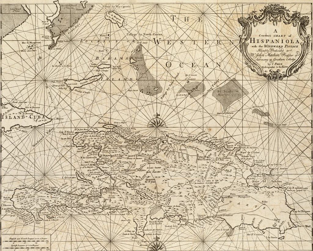 An illustration from The English pilot. [cartographic material] : The fourth book. Describing The West-India navigation, from Hudson's Bay to the River Amazones. Particularly delineating The Sea Coasts, Capes, Headlands, Rivers, Bays, Roads, Havens, Harbours, Streights, Rocks, Sands, Shoals, Banks, Depths of Water, and Anchorage, with all the Islands therein, as Jamaica, Cuba, Hispaniola, Barbadoes, Antigua, Bermudas, Porto Rico, and the rest of the Caribbee and Bahama Islands. Also, A new Description of Newfoundland, New England, New York, East and West New- Jersey, Dellawar Bay, Virginia, Maryland, Carolina. showing, The Courses and Distances from one Place to another; the Ebbing and Flowing of the Sea, the Setting of the Tides and Currents, &c. With many other Things necessary to be known in Navigation., 1775, leaf 74
