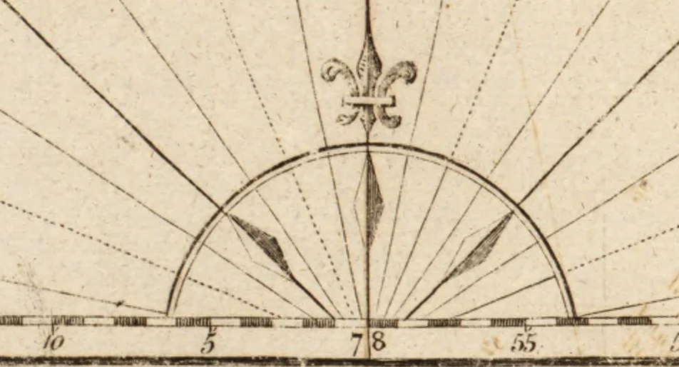 An illustration from The English pilot. [cartographic material] : The fourth book. Describing The West-India navigation, from Hudson's Bay to the River Amazones. Particularly delineating The Sea Coasts, Capes, Headlands, Rivers, Bays, Roads, Havens, Harbours, Streights, Rocks, Sands, Shoals, Banks, Depths of Water, and Anchorage, with all the Islands therein, as Jamaica, Cuba, Hispaniola, Barbadoes, Antigua, Bermudas, Porto Rico, and the rest of the Caribbee and Bahama Islands. Also, A new Description of Newfoundland, New England, New York, East and West New- Jersey, Dellawar Bay, Virginia, Maryland, Carolina. showing, The Courses and Distances from one Place to another; the Ebbing and Flowing of the Sea, the Setting of the Tides and Currents, &c. With many other Things necessary to be known in Navigation., 1775, leaf 94