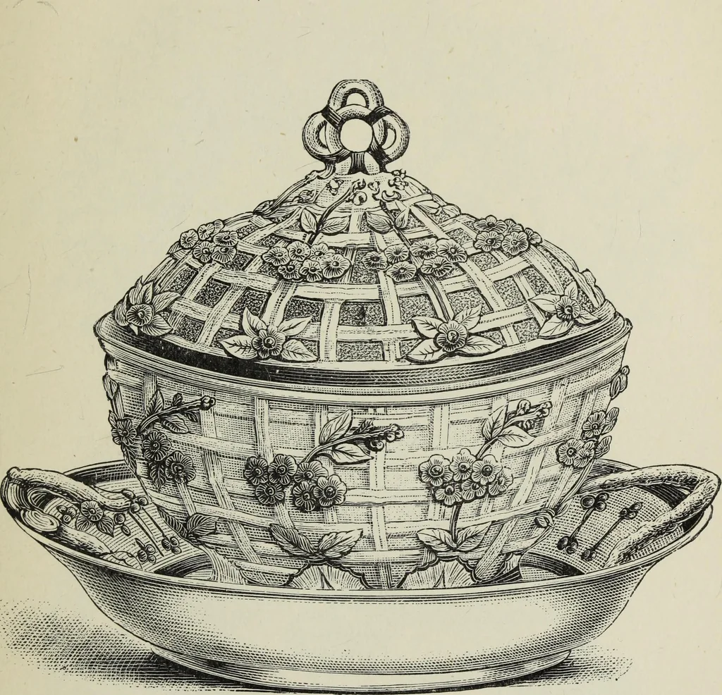 An illustration from English porcelain : a handbook to the china made in England during the eighteenth century as illustrated by specimens in the national collections, 1894, leaf 61