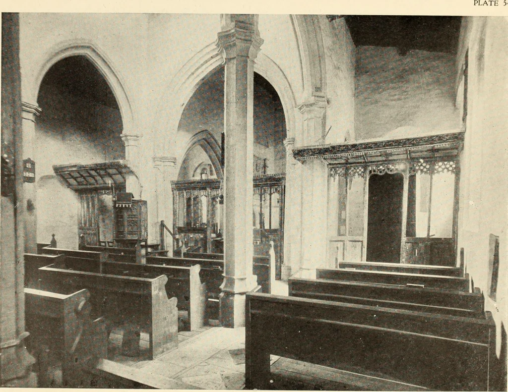 An illustration from The English village church : exteriors and interiors, 1921, leaf 135