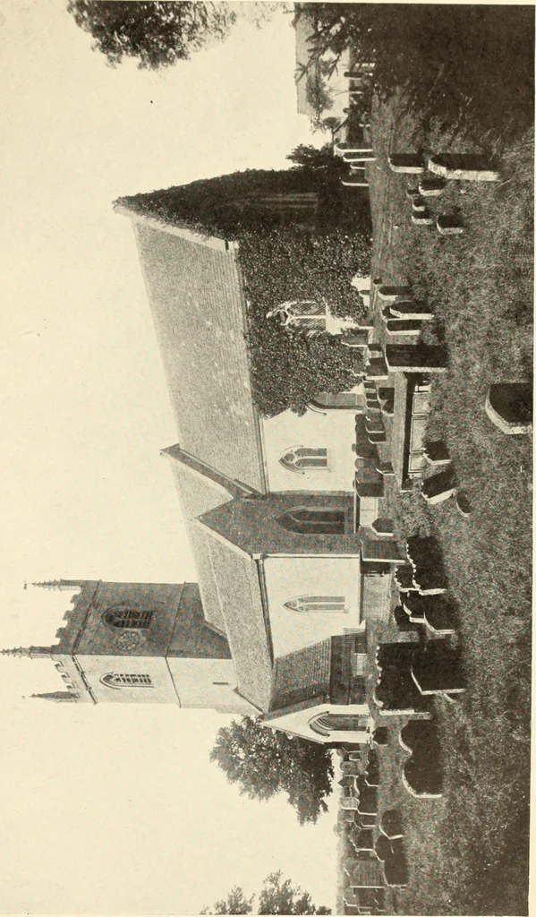 An illustration from The English village church : exteriors and interiors, 1921, leaf 149