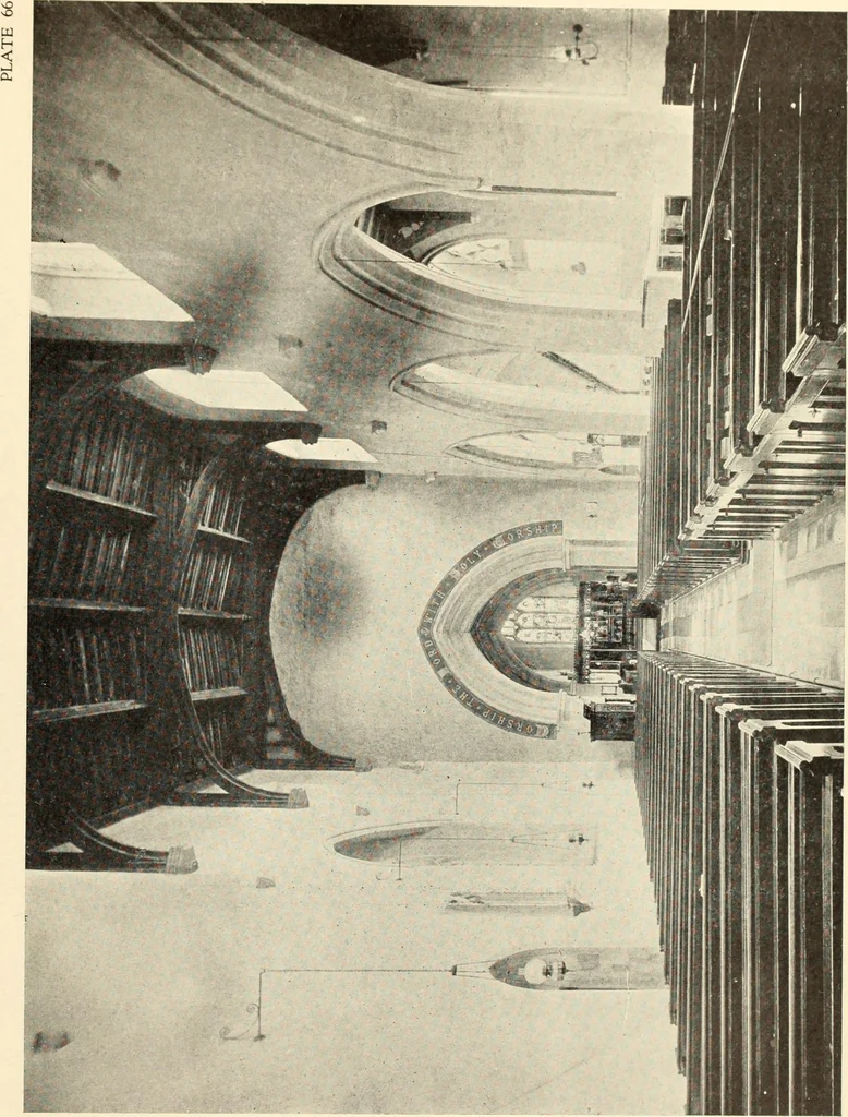An illustration from The English village church : exteriors and interiors, 1921, leaf 159