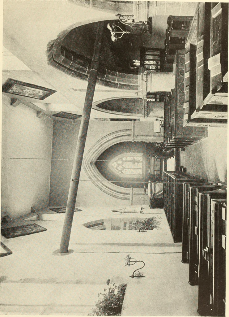 An illustration from The English village church : exteriors and interiors, 1921, leaf 203