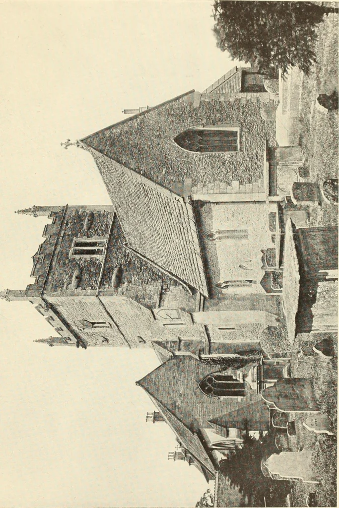An illustration from The English village church : exteriors and interiors, 1921, leaf 209