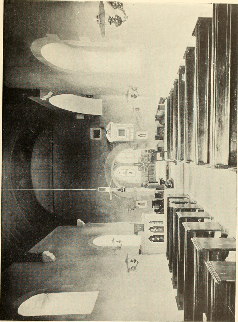 An illustration from The English village church : exteriors and interiors, 1921, leaf 213