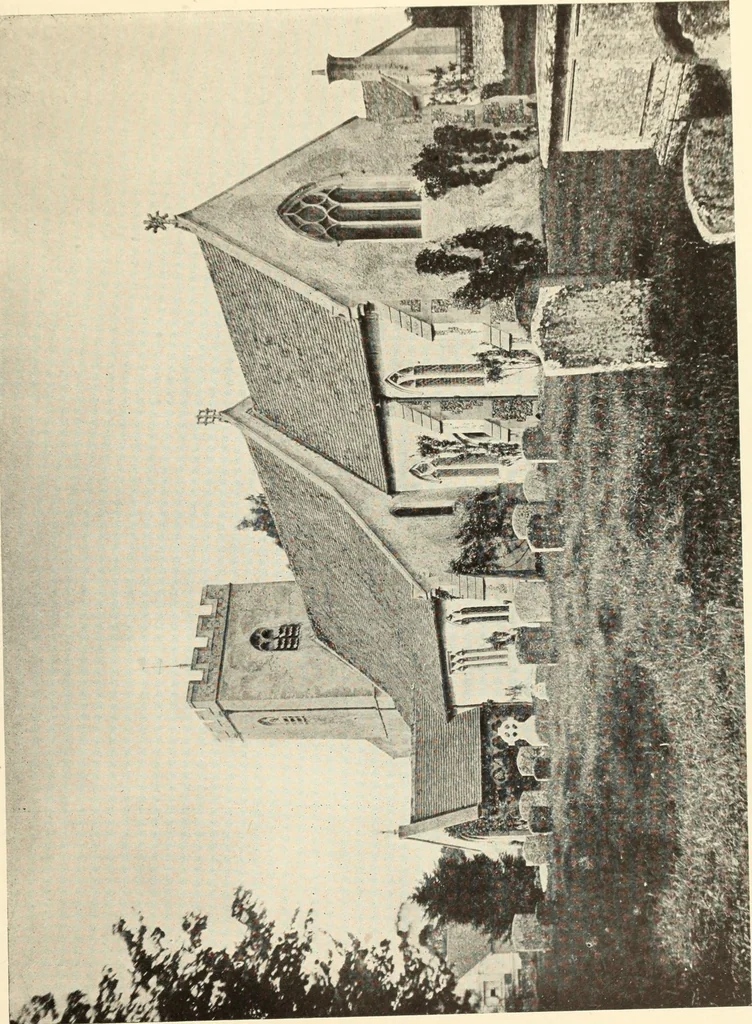 An illustration from The English village church : exteriors and interiors, 1921, leaf 215
