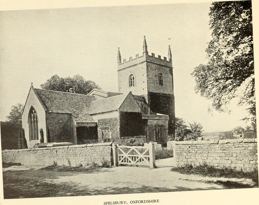 An illustration from The English village church : exteriors and interiors, 1921, leaf 217
